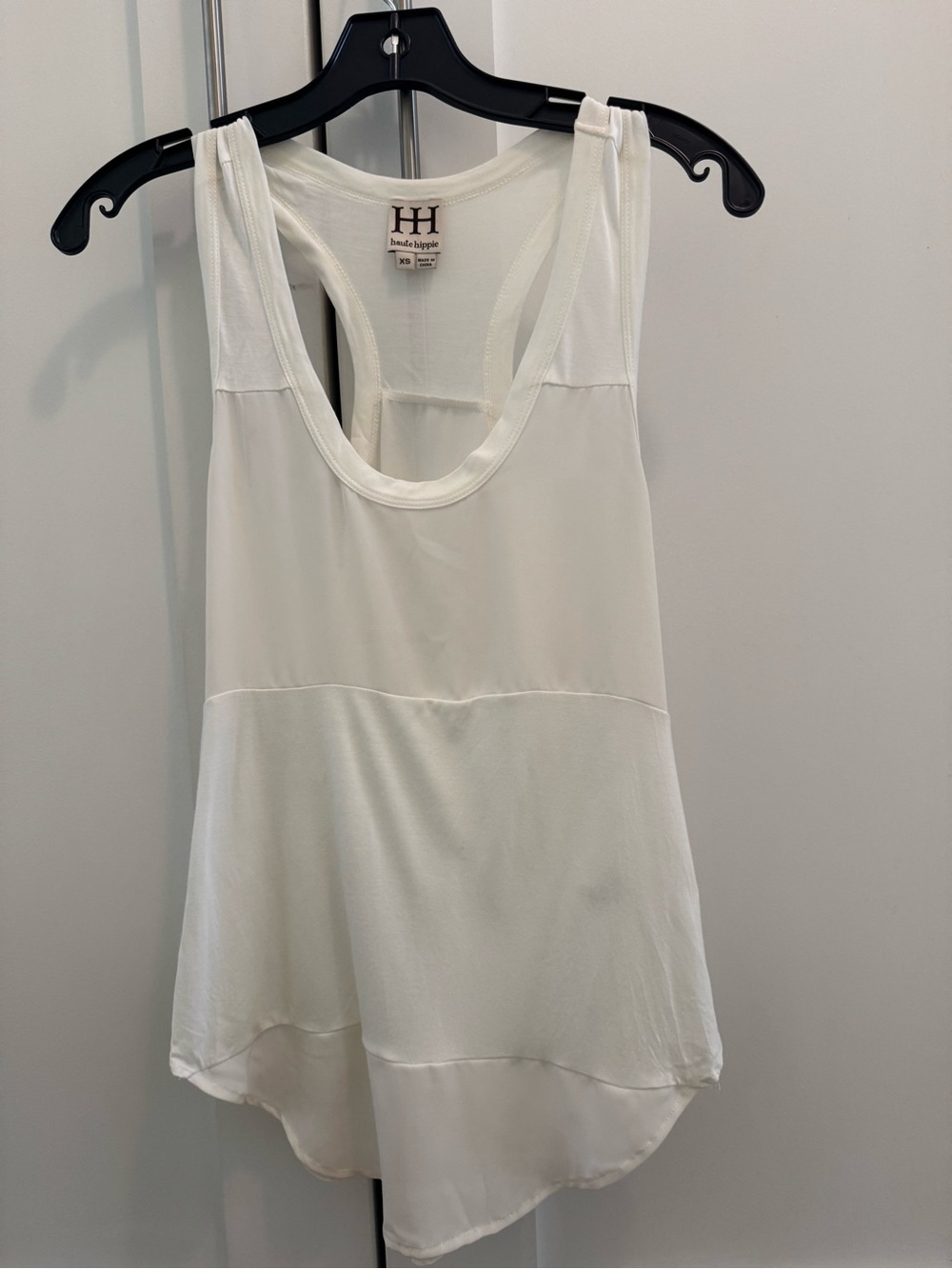 Haute Hippie Ivory Racerback Tank
